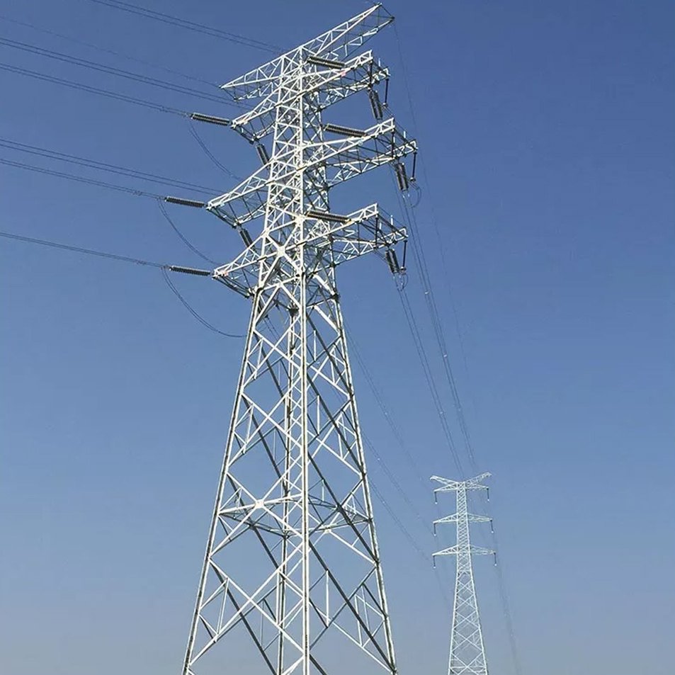 High voltage power transmission towers